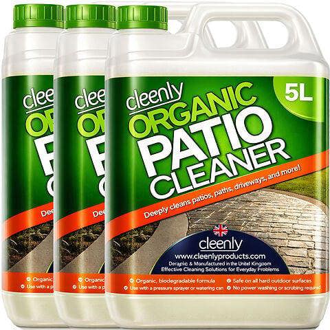 Cleenly Organic Patio Cleaner - For Patios, Driveways, Paths & More - Contains no Bleach or Harsh Chemicals 15L