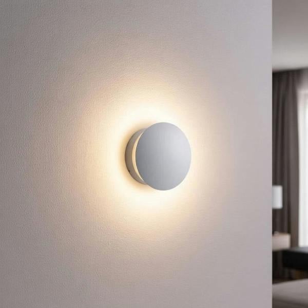 White indoor decorative wall light on  a white back ground in a modern home