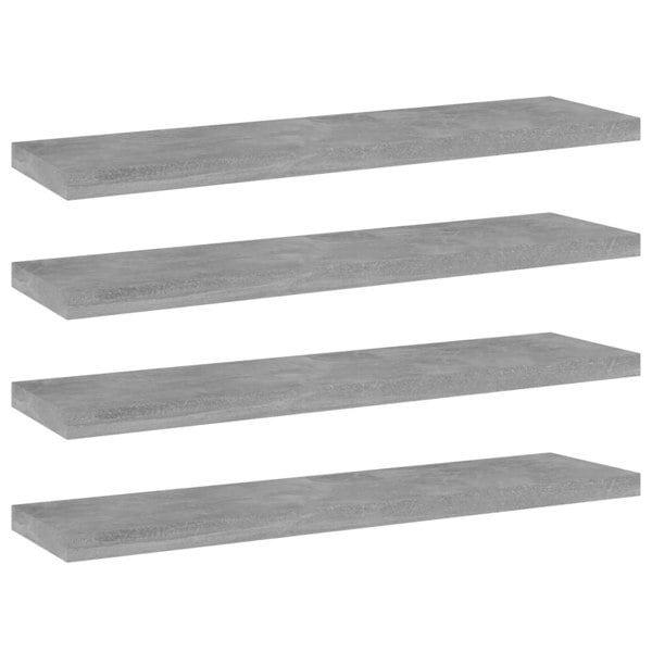 Berkfield Bookshelf Boards 4 pcs Concrete Grey 40x10x1.5 cm Engineered Wood