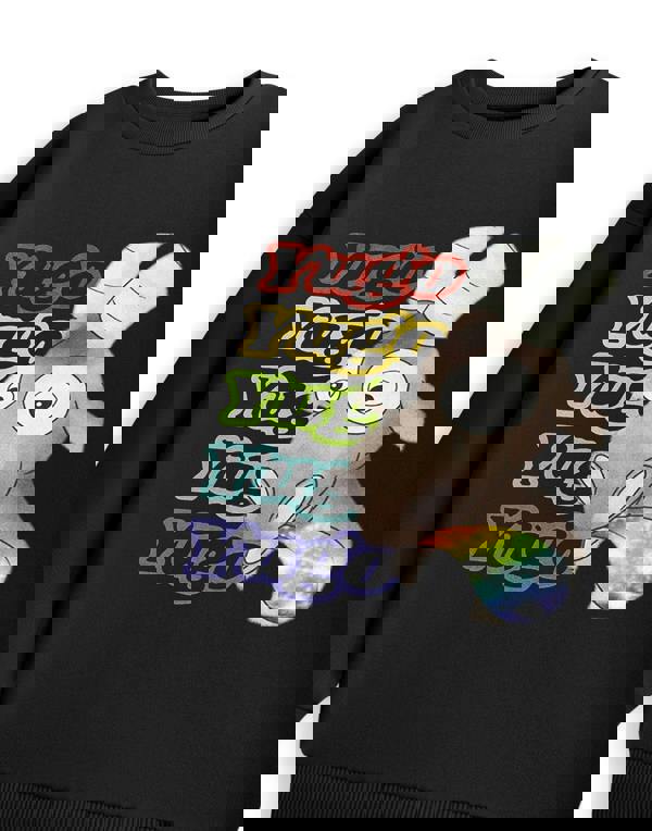 Show Me The Merch Yugo Unisex Kids Black Rainbow Sweatshirt