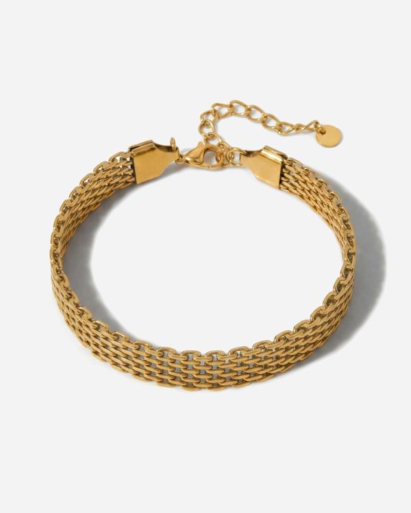 Elk & Bloom 14K Gold Thin Watch Chain Link Bracelet