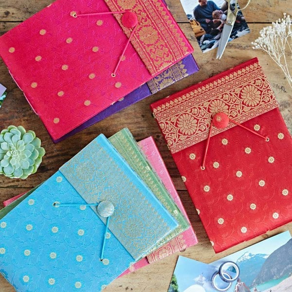 Paper High Medium Sari Fabric Photo Album