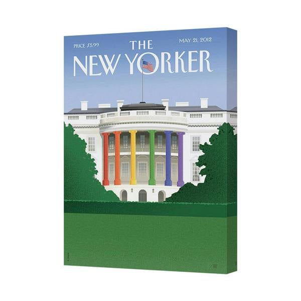Benjamin Tate Design The New Yorker Rainbow Columns Canvas Wall Art Print UK Handmade