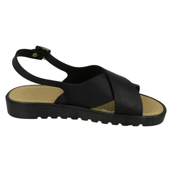 Spot On Ladies Spot On Low Slingback X Vamp Sandal