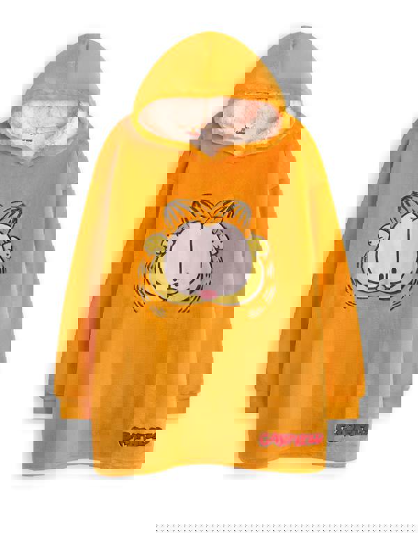 Garfield Unisex Kids Orange Novelty Face Blanket Hoodie