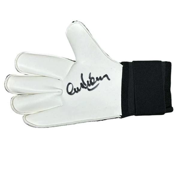 Alex Stepney signed goalkeeper glove — Unframed