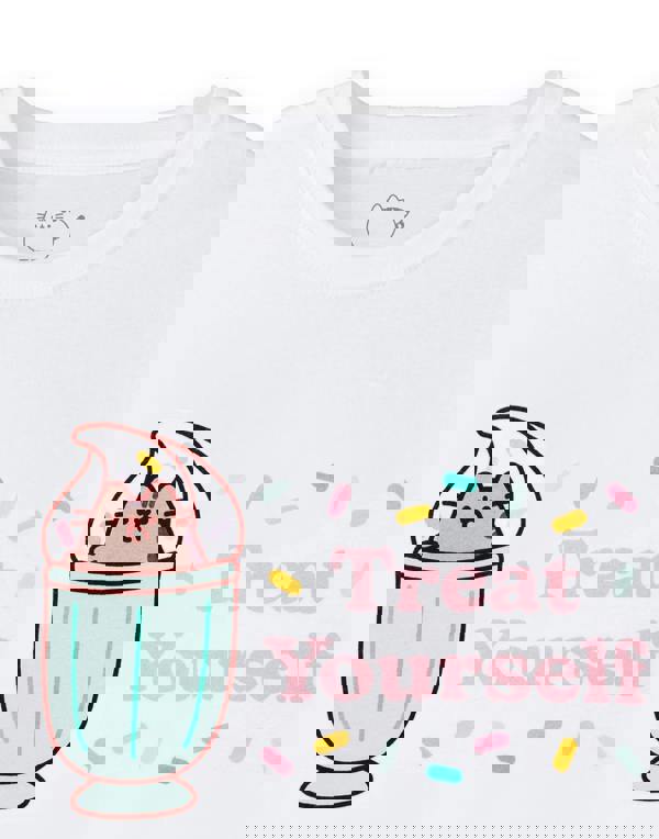 Pusheen Womens White Treat Yourself Short Sleeved T-Shirt
