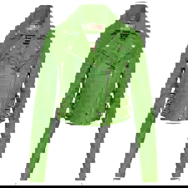 Infinity Leather Women's Real Leather Short Cropped Length Biker Jacket