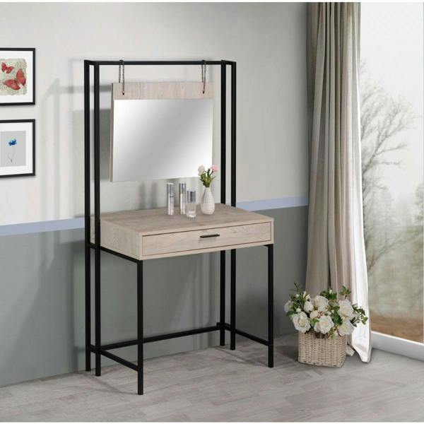Timber Art Design Zahra Urban Bedroom Dressing Vanity Makeup Table Mirror & Drawer