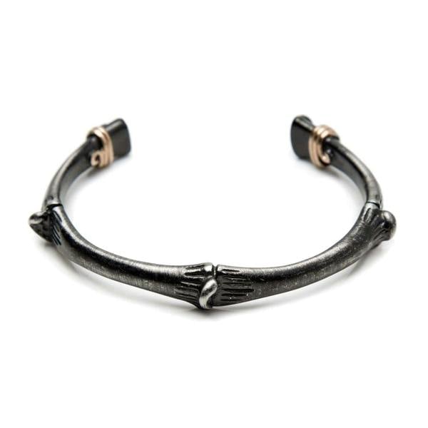 Stainless Steel Cuff Bangle for Men in a Bone Design - namana.london