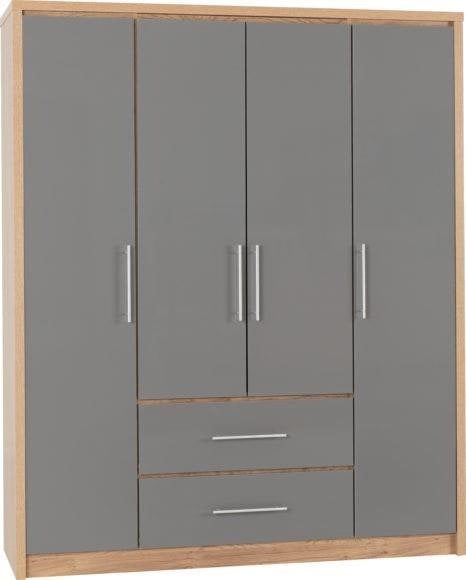 Seconique Seville 4 Door 2 Drawer Wardrobe