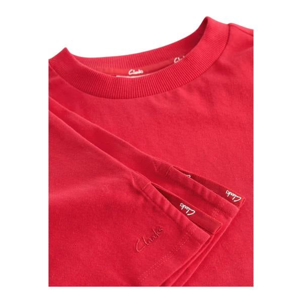 Clarks Boys Embroidered Logo Relaxed Fit T-Shirt (Pack of 3) - Red - 