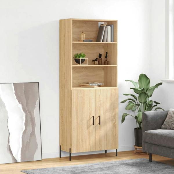 Berkfield Highboard Sonoma Oak 69.5x34x180 cm Engineered Wood