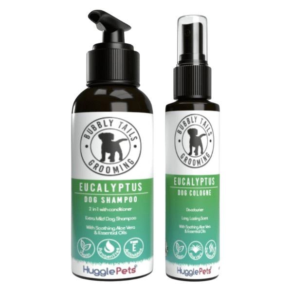 HugglePets Bubbly Tails Dog Shampoo and Deodorising Cologne Spray Set