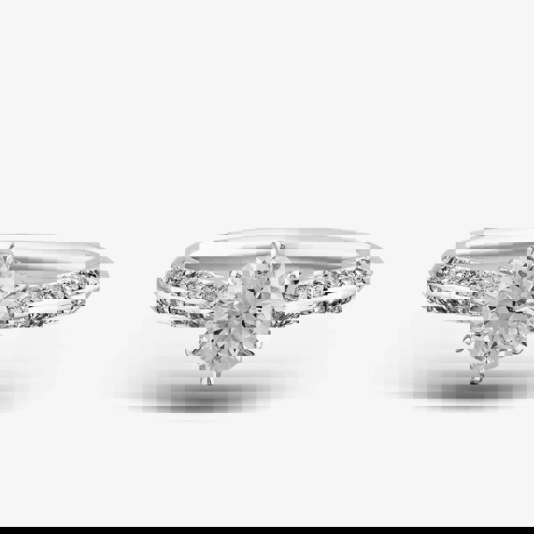 T. H. Baker Platinum 0.90ct Brilliant Cut Diamond Shoulder Set Solitaire Ring BESPOKE2