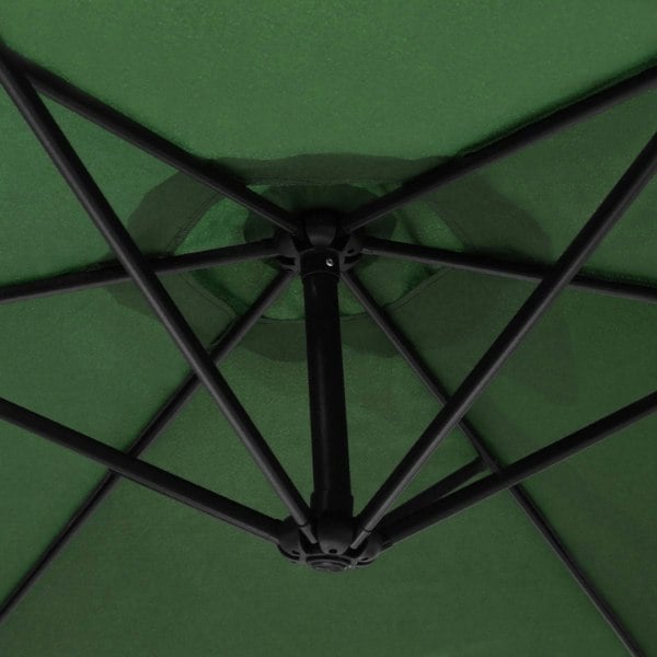 Monstershop Green 3m LED Cantilever Parasol With Fan Base