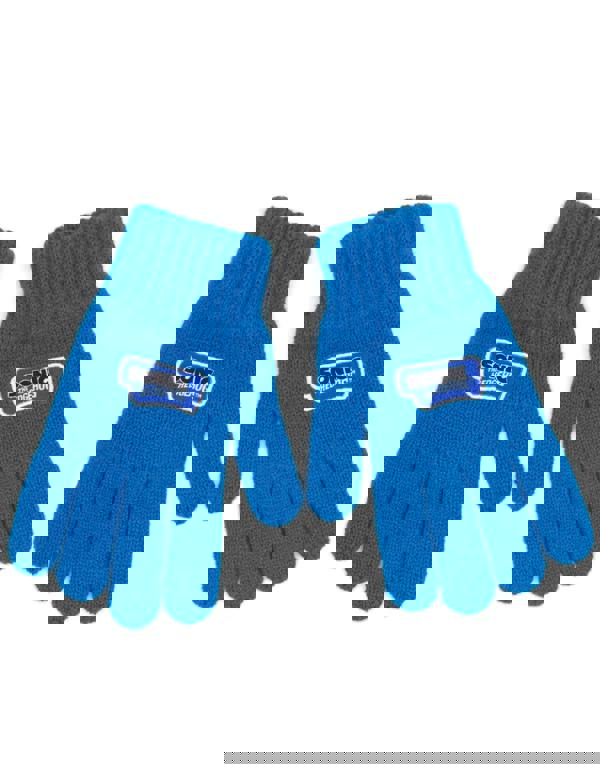 Sonic the Hedgehog Boys Blue Character Front Beanie and Gloves Set (One Size)