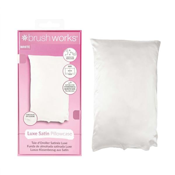 Brushworks Luxe Satin Pillowcase - White