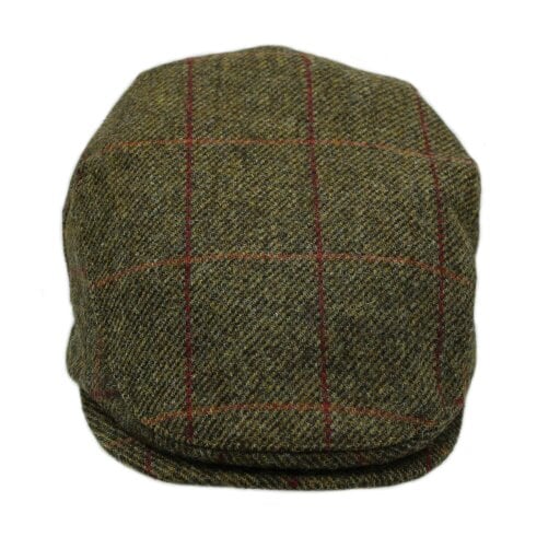 Heather Hats & Accessories British Tweed Wool Flat Cap, Satin Lining, Outdoor Wear, Hawthorn Olive