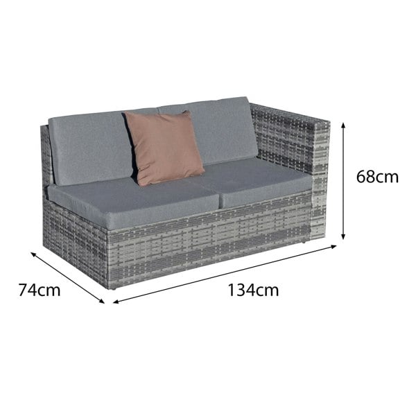 Oseasons Hampton KD Rattan 5 Seat Corner Lounge Set in Grey