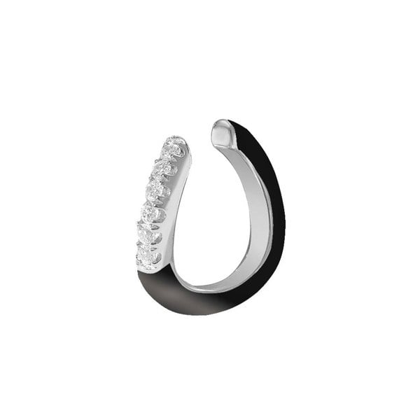 Gold Trip Black Enamel Wave Ear Cuff