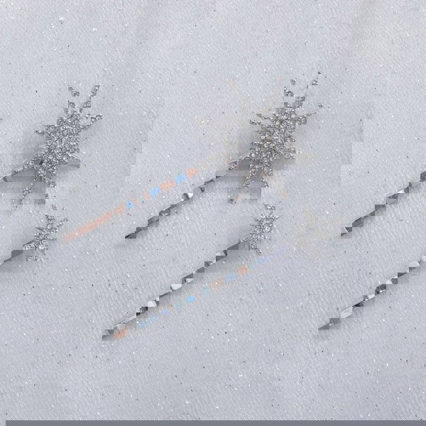 star hair clips hair slides silver diamante