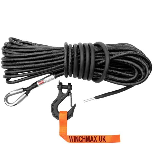 Winchmax Armourline Synthetic Rope 20m x 10mm, Hole Fix. 3/8 Inch Tactical Hook.