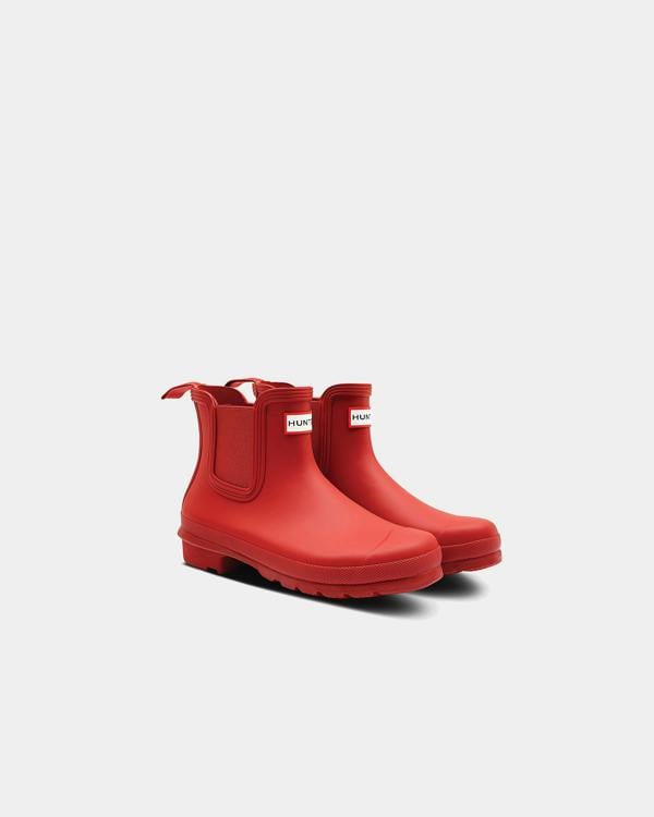 Hunter Original Chelsea Womens Boots - Military Red