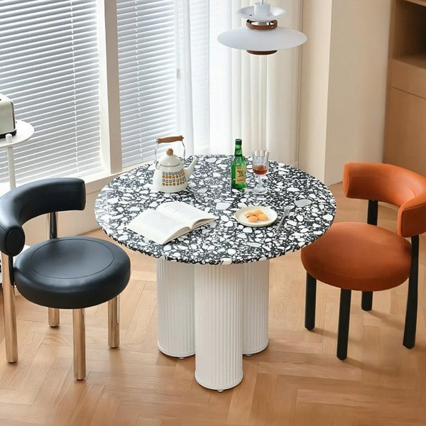 Martinez Small Round Dining Table, Marble-Weilai Concept-Weilai Concept