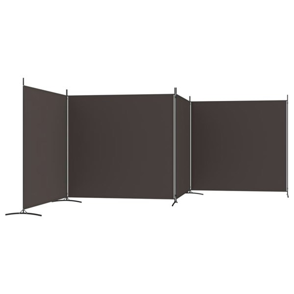 Berkfield 4-Panel Room Divider Brown 698x180 cm Fabric