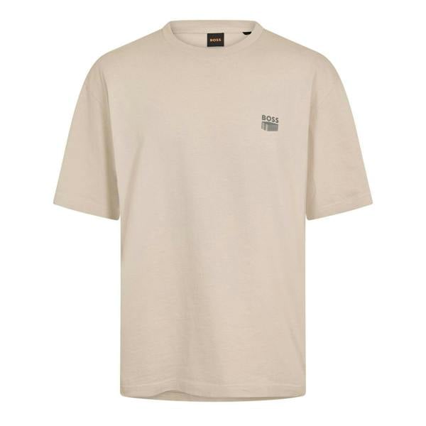 Boss Mens Brutalism Back Print T-Shirt - Light Grey - 