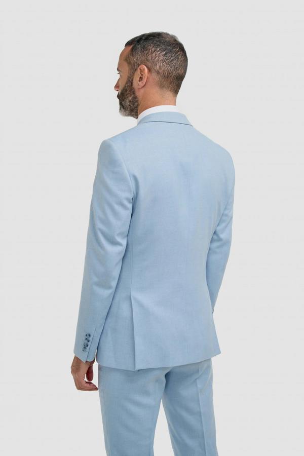 House of Cavani Malibu - Men's Sky Blue Textured 3 Piece Suit