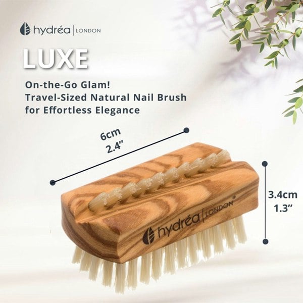 Hydréa London Olive Wood Travel Size Nail Brush Natural Bristle