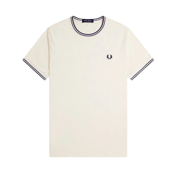 Fred Perry Twin Tipped T-Shirt Ecru/Tennis Blue