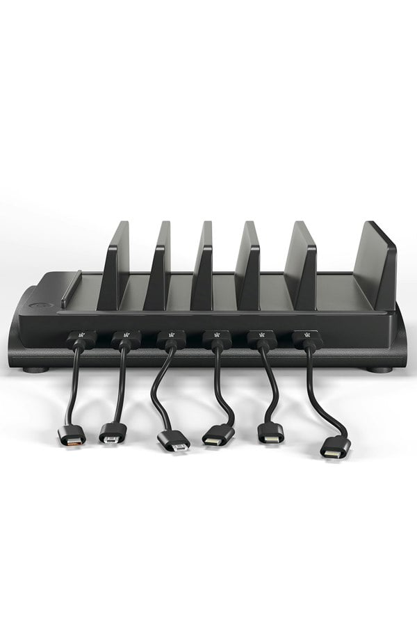 Living and Home 60W 6-Port USB Charging Station for All Devices with 6 Cables