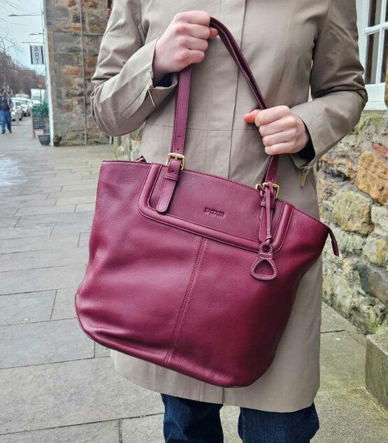 SADDLER Sienna Zip Top Tote Shopper Bag for Women - Handmade by Saddler