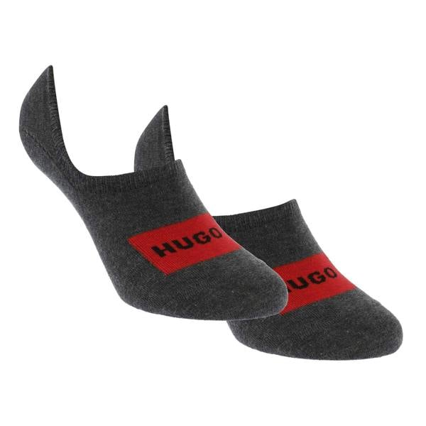 Hugo Unisex Adult Big Logo Low Cut Liner Socks (Pack of 2) - Grey - 