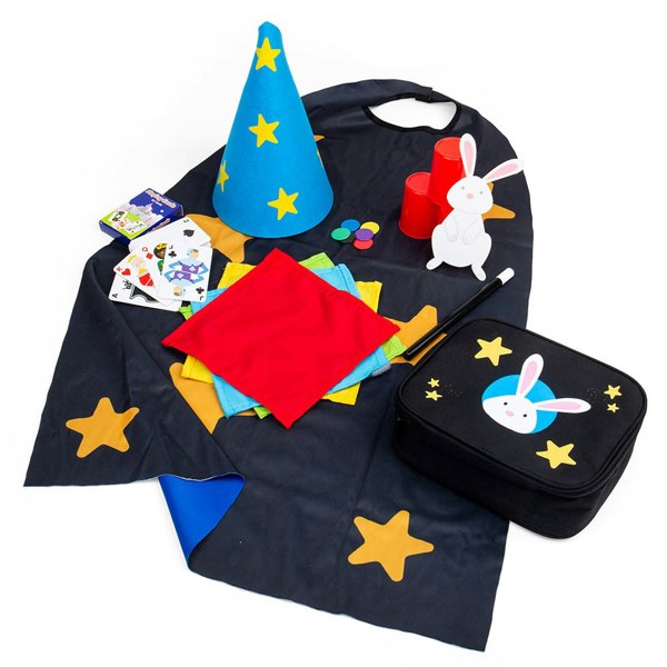 Bigjigs Toys Magicians Costume - 12 Piece Kids Magic Set, Pretend Play Gift for 3+