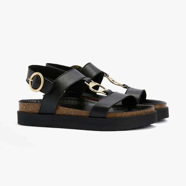 Barbour GWEN Ankle Strap Sandals   in  Black