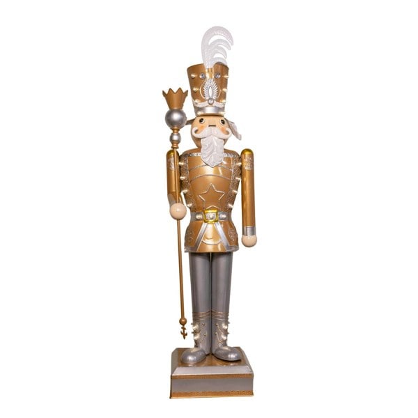 Samuel Alexander 1.2m Battery Operated Light up Giant Christmas Gold Nutcracker with LEDs