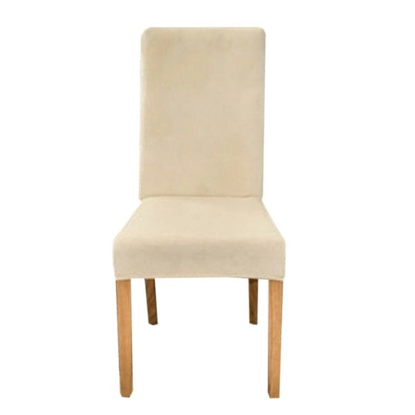 Anyseat Chair Cover Light Beige Velvet Plush Stretch Elastic Slipcover
