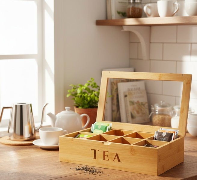 Maison des Cadeaux Bamboo Tea Bag Holder