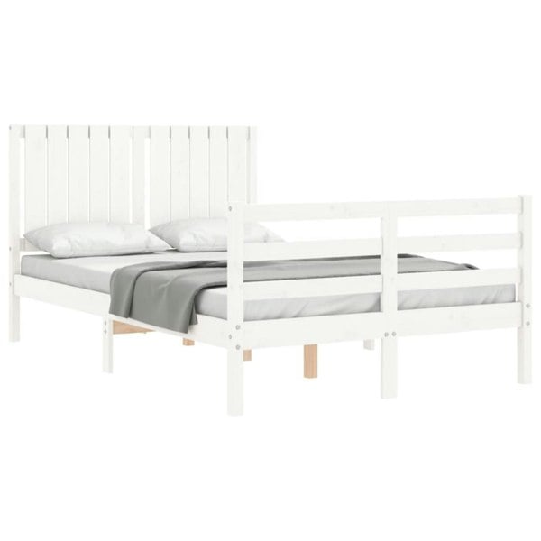 Berkfield Bed Frame with Headboard White 120x200 cm Solid Wood