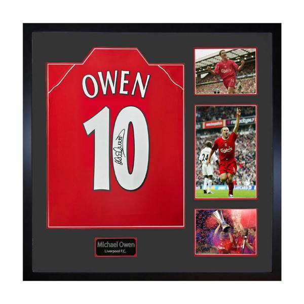 Michael Owen Signed Liverpool Shirt Elite Frame