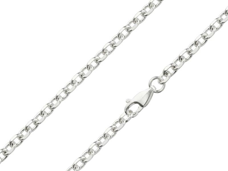 Cooksongold 925 Sterling Silver Diamond Cut Oval Trace Necklace Chain