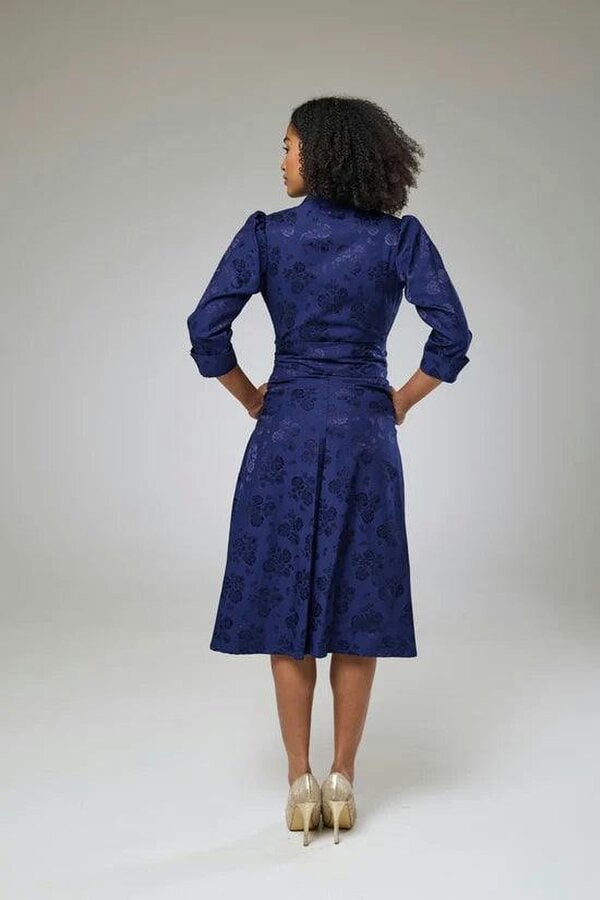 Lioness by TF Royal Blue Petals Sleeved Dress