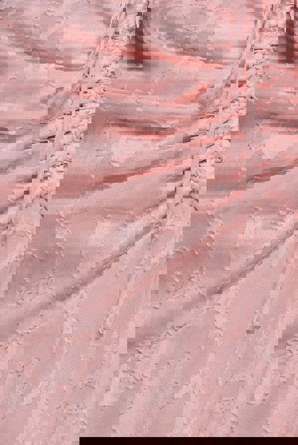 Jacquard Chiffon Wrap High Low Midaxi Dress - Pink DR4552