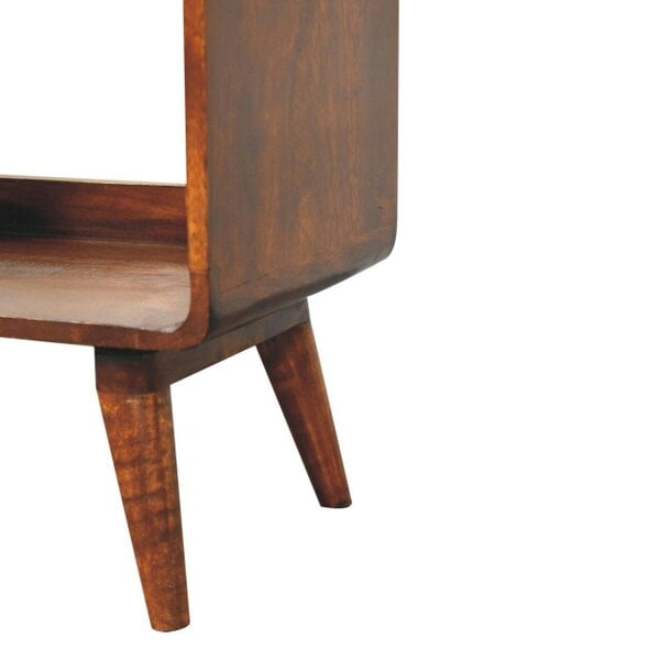 Artisan Furniture Solid Wood Curved Chestnut Double Slot Media Unit, Brown
