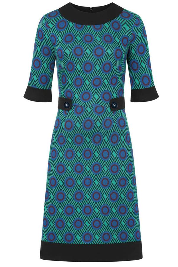 HotSquash Vintage Feel Ponte Dress with Cuffs