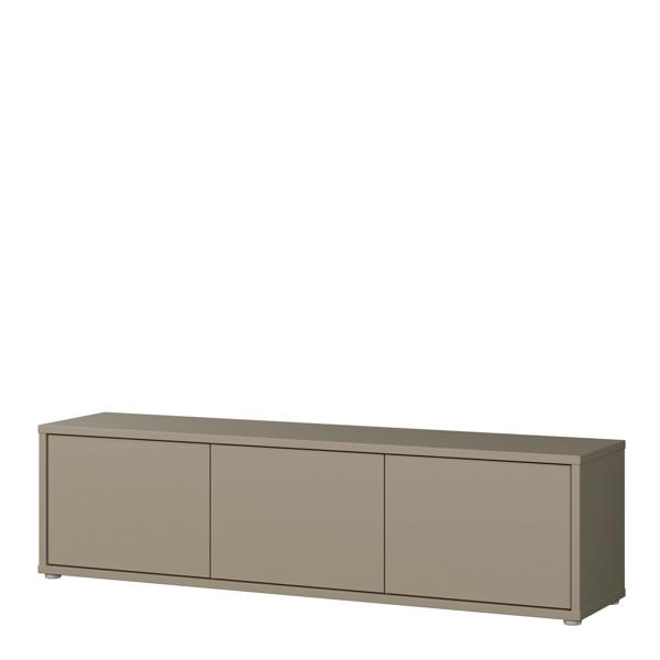 Furniture To Go Alice Springs Wide TV Cabinet with 3 Doors Push-to-Open in Taupe
